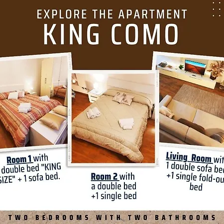 King Como Lake Center 9 Posti Letto- Grande Terrazza - 2 Bagni Privati Exterior photo